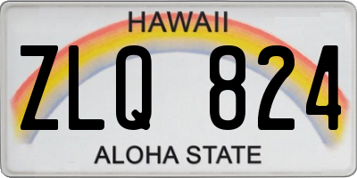 HI license plate ZLQ824