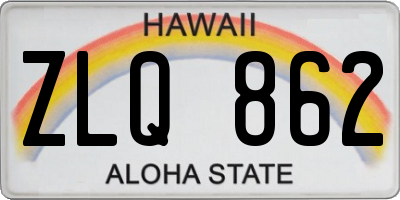 HI license plate ZLQ862