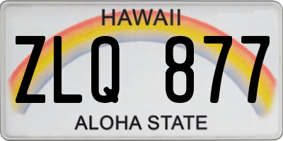 HI license plate ZLQ877
