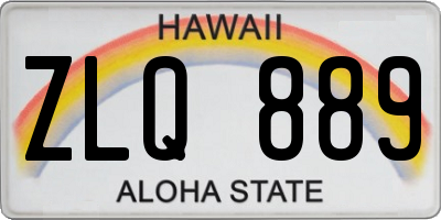HI license plate ZLQ889