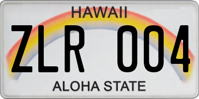 HI license plate ZLR004
