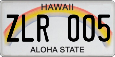 HI license plate ZLR005