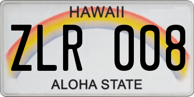 HI license plate ZLR008