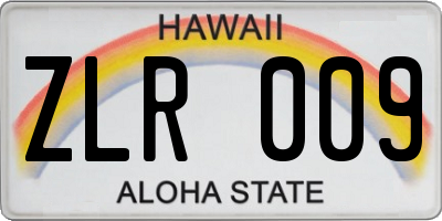 HI license plate ZLR009