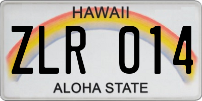 HI license plate ZLR014