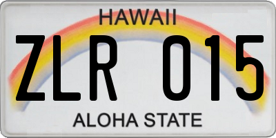 HI license plate ZLR015
