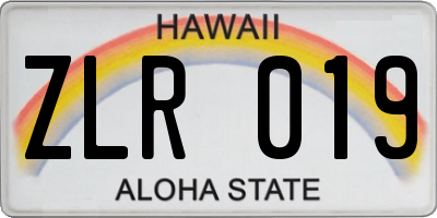 HI license plate ZLR019