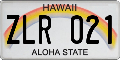 HI license plate ZLR021