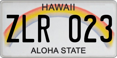 HI license plate ZLR023