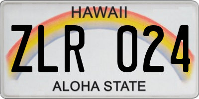 HI license plate ZLR024