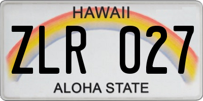 HI license plate ZLR027