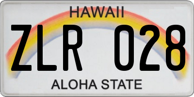 HI license plate ZLR028