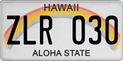 HI license plate ZLR030