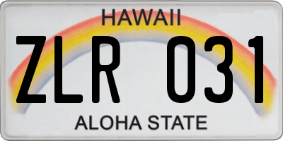 HI license plate ZLR031