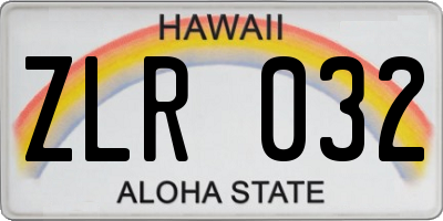 HI license plate ZLR032
