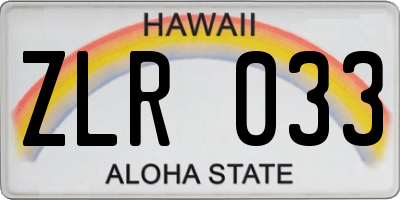 HI license plate ZLR033