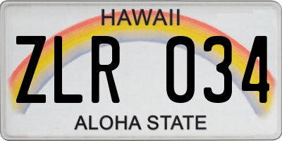 HI license plate ZLR034