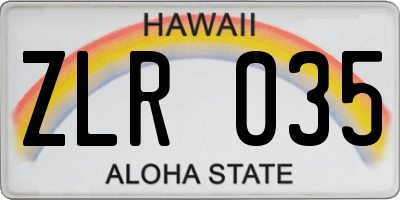 HI license plate ZLR035