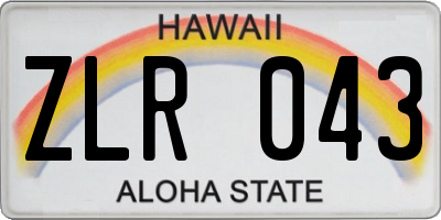 HI license plate ZLR043