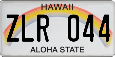HI license plate ZLR044