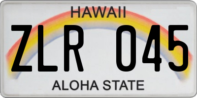 HI license plate ZLR045
