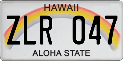HI license plate ZLR047