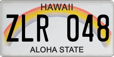 HI license plate ZLR048