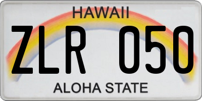 HI license plate ZLR050