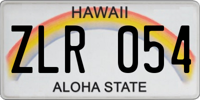 HI license plate ZLR054