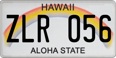 HI license plate ZLR056