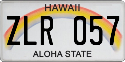 HI license plate ZLR057