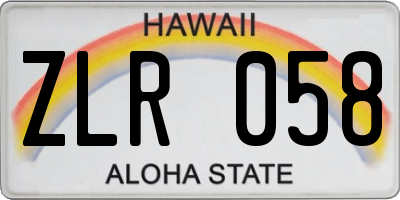 HI license plate ZLR058
