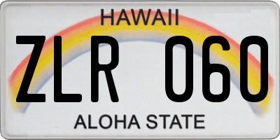 HI license plate ZLR060