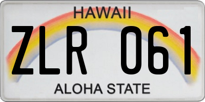 HI license plate ZLR061