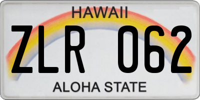 HI license plate ZLR062