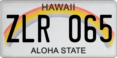 HI license plate ZLR065