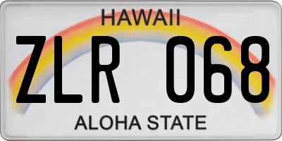 HI license plate ZLR068