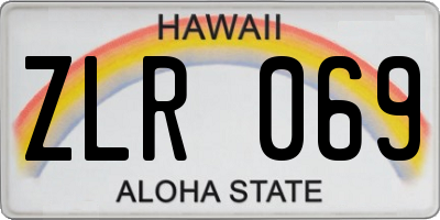 HI license plate ZLR069