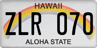 HI license plate ZLR070
