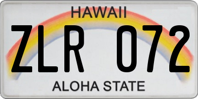 HI license plate ZLR072