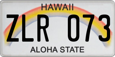 HI license plate ZLR073