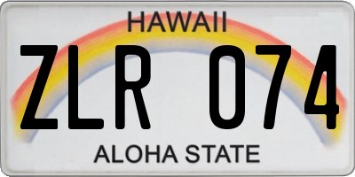 HI license plate ZLR074