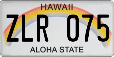 HI license plate ZLR075