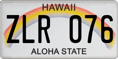 HI license plate ZLR076