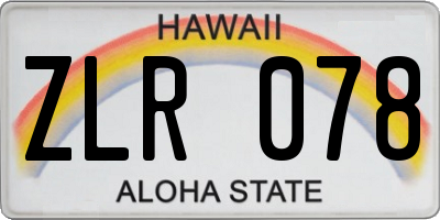 HI license plate ZLR078