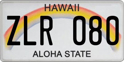 HI license plate ZLR080