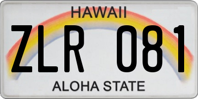 HI license plate ZLR081