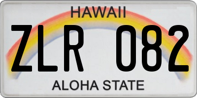 HI license plate ZLR082