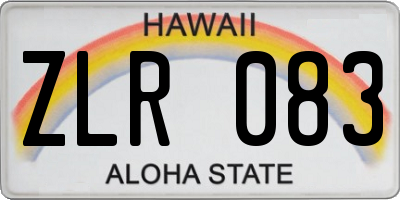 HI license plate ZLR083