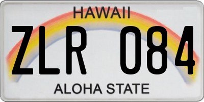 HI license plate ZLR084